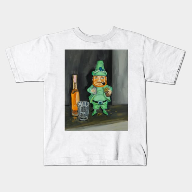 Leprechaun Art, Leprechaun artwork, St Patrick’s day decorations, st Patrick’s decor, St Patrick’s day home decor, leprechaun decorations Kids T-Shirt by YellowDotArtist